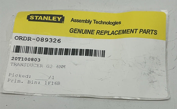 Stanley 20T100803 6 NM G2 Transducer