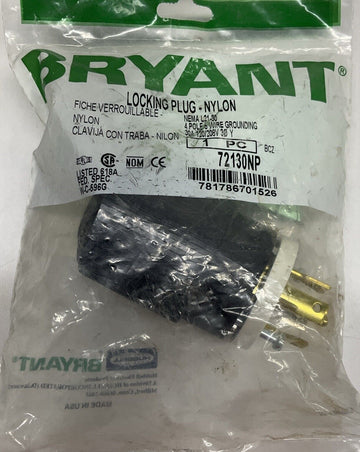 Bryant 72130NP Nylon Locking Plug L21-30 30A 120/208V 5-Wire 4-Pole - 0