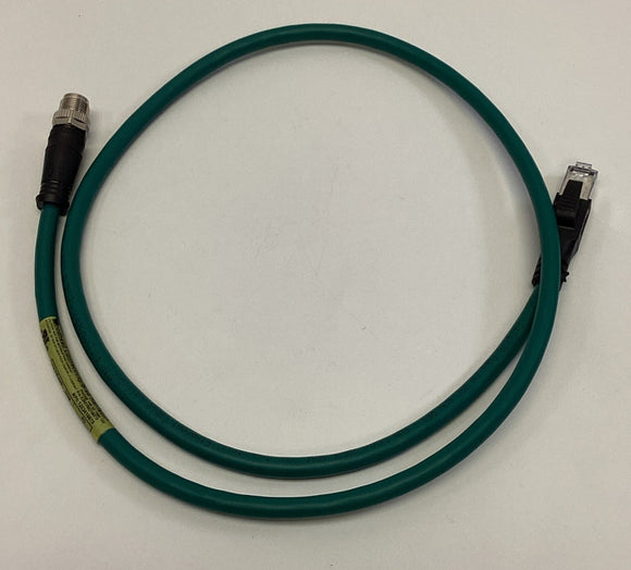 Woodhead Brad E26E06021M010 CAT6A Ethernet Connection Cable 1-Meter, M12