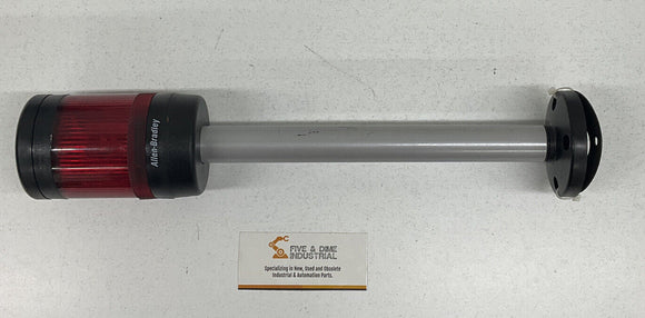 Allen Bradley 855E-B10GL4 Red Flashing Led Lamp w/ 10" Base 120 Vac