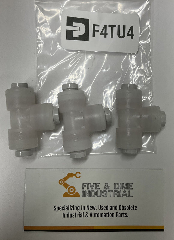 Parker Kynar F4TU4  1/4"x 1/4" Push-to-connect Union Tee Lot of 3