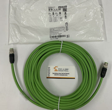Murr 7000-44511-7961200 M12, Male/Male, 4-Pin, 12 Meters Ethernet Cable