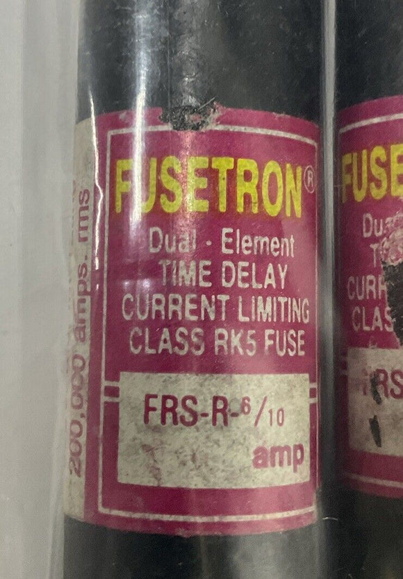 Bussman Fusetron FRS-R-6/10 Dual Element Fuses 6/10 Amp. Lot of 3