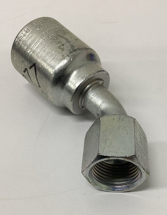 Parker 13743-8  1/2" Hose x 1/2 JIC  45 Degree Crimp Fitting