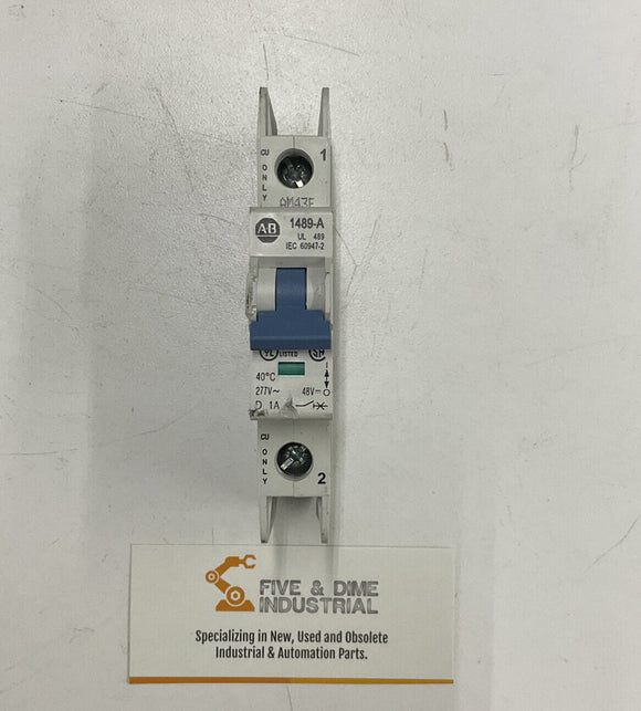 Allen Bradley 1489-A1D010 Circuit Breaker Ser. A 1-Pole 1A 277V