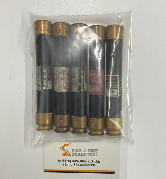 Fusetron Bussmann FRS-R-5 Fuse 600V 5A. Lot of 5