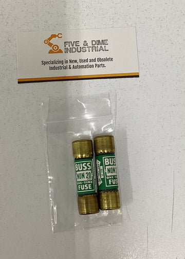 Bussmann Buss Lot of (2) NON20 20 Amp  One Time Fuse  250V