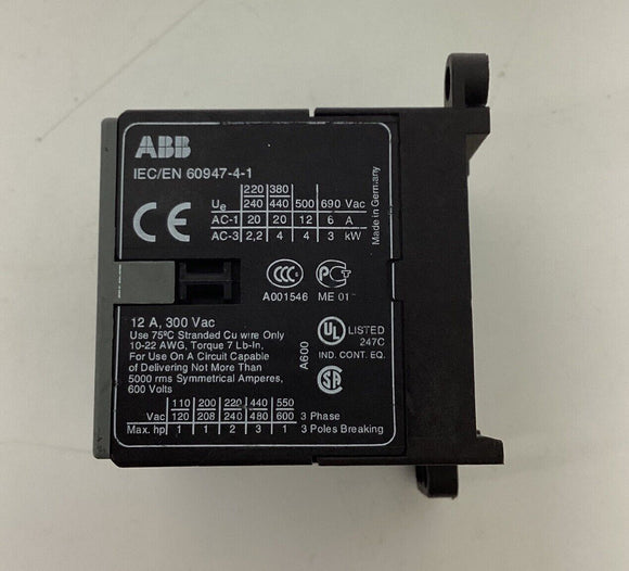 ABB B6-30-10 Miniature Contactor 220-240VAC Coil 3 Phase Breaking