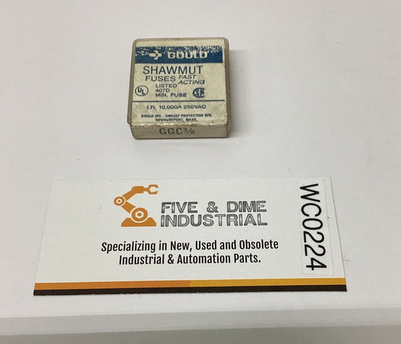 Gould Mersen GGC3/8  Glass Fuses Fast Acting 3/8-Amp 5-Pack