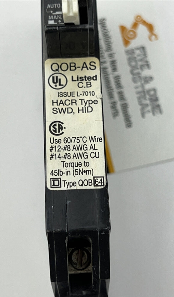 Square D QOB120AS Powerlink AS Circuit Breaker 120 VAC 20-Amp Single Pole