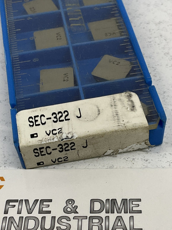 Valenite SEC-322J Carbide Inserts Grade VC2 Package of (10)