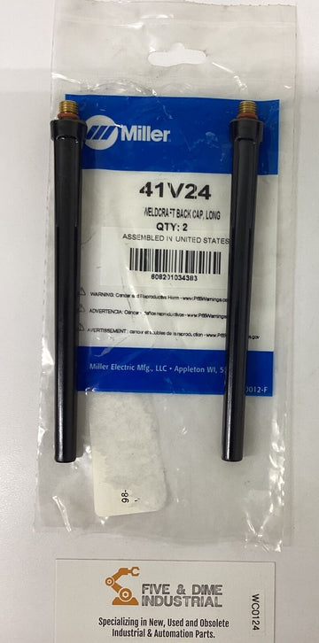 Miller 41V24 Package of 2 Long Black Cap for Tig