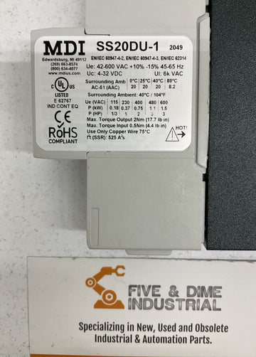 MDI SS20DU-1 Solid State Relay - 0