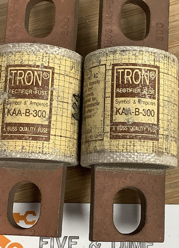 Bussmann KAA-B-300 Lot of (2) Tron Rectifier Fuses - 0