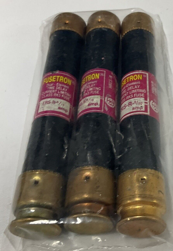 Bussman Fusetron FRS-R-6/10 Dual Element Fuses 6/10 Amp. Lot of 3