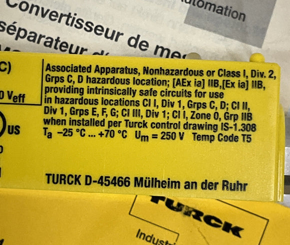 Turck Durr E26030027 Loop Isolater 756001
