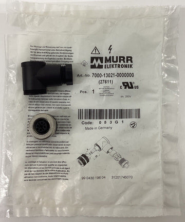 Murr 7000-13021-0000000 Field Connector 90 Degree 4-Pole Female - 0