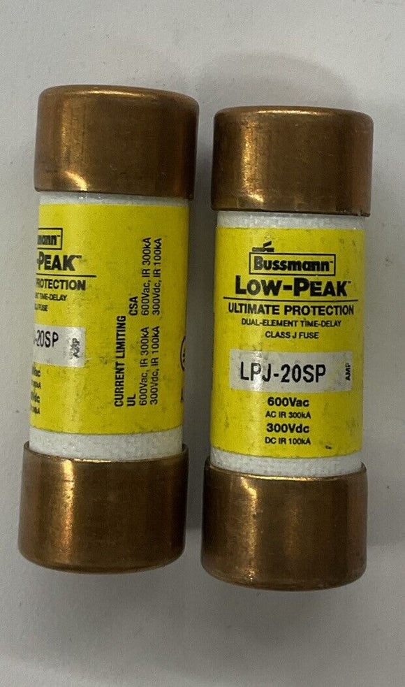 Bussmann LPJ-20SP Low Peak Class J Fuses Lot of 2