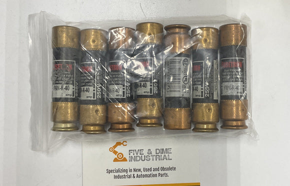 Bussmann Fusetron FRN-R-40 Lot of (7) Time Delay Fuse 40A 250V