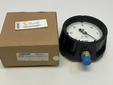 Ametek 1931 150215 Solfrunt Pressure Gauge 30 Hg  PSI 4-1/2 1/2 NPT