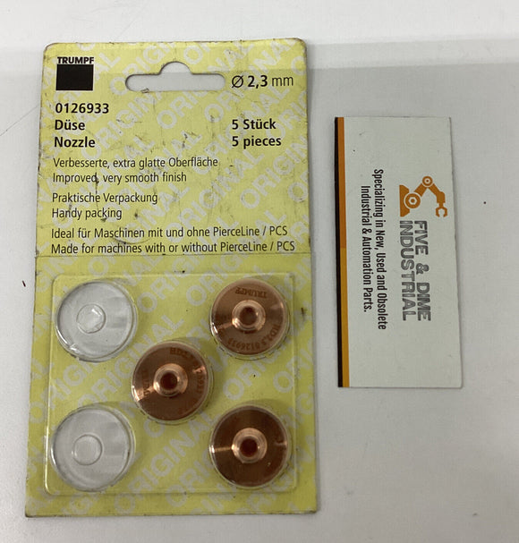 Trumpf  0126933  Qty of 3  2.3mm Genuine Nozzles