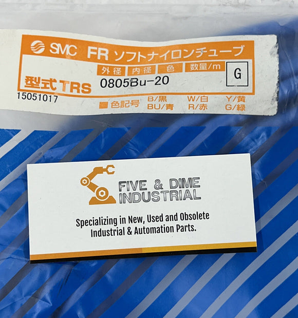 SMC TRS0805BU-20 Flame Resist Soft Nylon Tubing 8mm OD 5mm I.D Blue 20 Meters