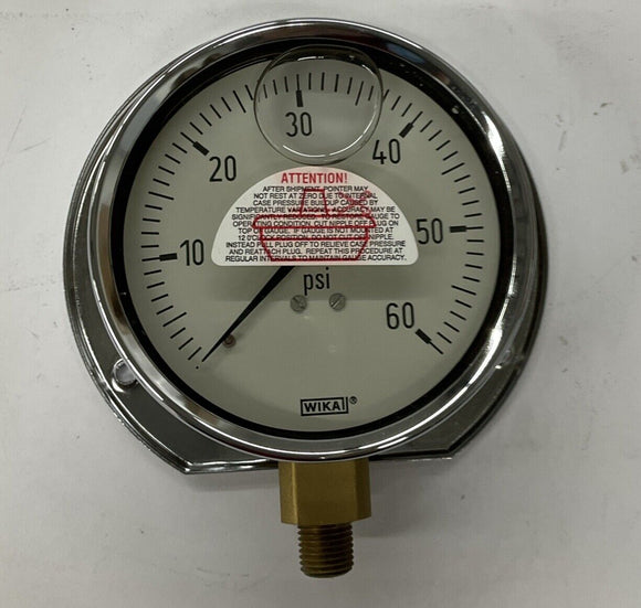 Wika 213.40 4" Pressure Gauge 4226324 1/4" 60PSI NPT LM