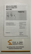 Festo MS6-LR-1/4-D6-WR Pressure Regulator 527663 Ser. M160-5