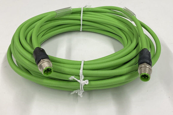 Murr 7000-44511-7961200 M12, Male/Male, 4-Pin, 12 Meters Ethernet Cable