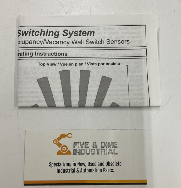 Hubbell WS1000I Occupancy Sensor PIR 1200 Sq Ft. Ivory w/ Cover