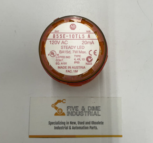 Allen Bradley 855E-10TL5 Ser. A 120V Orange Stack Light