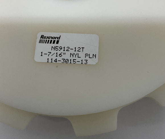 Rexnord  114-3015-13 Solid 12 Teeth Sprocket N5912-12T  1-7/16" Bore