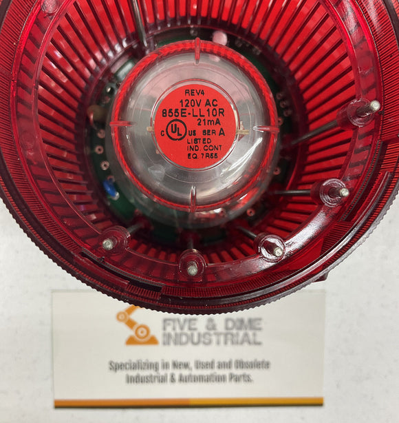 Allen Bradley 855E-B10GL4 Red Flashing Led Lamp w/ 10" Base 120 Vac