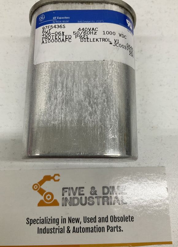 GE Capacitor 97F5436S 6µf +06 - 06% 50/60 Hz  440 Vac