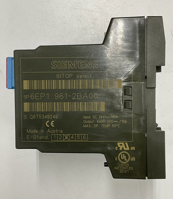 Siemens 6EP1 961-2BA00 Sitop Diagnosis Module 24ADC / 40A