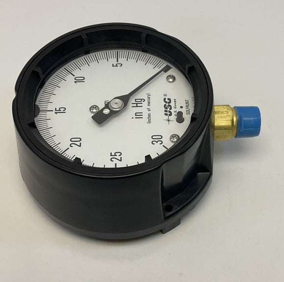 Ametek 1931 150215 Solfrunt Pressure Gauge 30 Hg  PSI 4-1/2 1/2 NPT