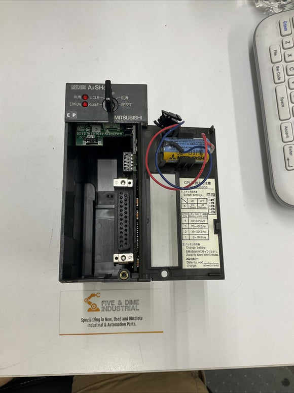 Mitsubishi A2SHCPU CPU PLC, 14k Step Processor w/ Key