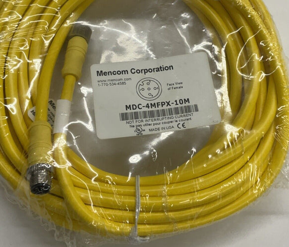 Mencom MDC-4MFPX-10M M12, Male / Female 4-Pole 10-Meter Cable
