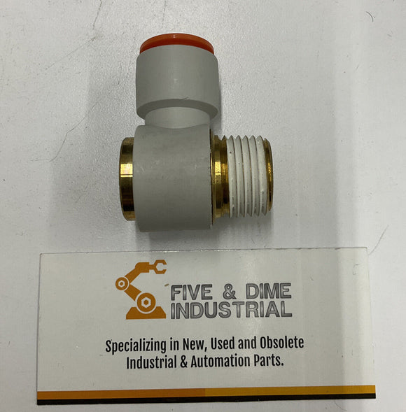 SMC KQ2VS13-37S Tube Hex Socket Elbow Fitting 1/2" NPT X 1/2" OD