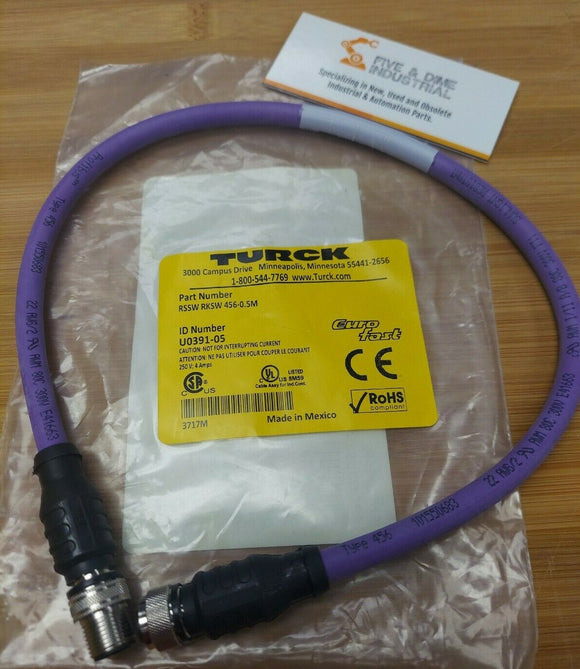 Turck RSSW RKSW 456-0.5M Eurofast Profubus Double End Cord U0391-05