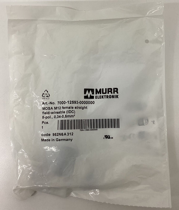 Murr 7000-12593-0000000 MOSA 5-Pole M12 Female Field Connect