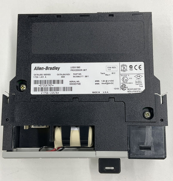 Allen Bradley 1756-L63 Ser. A ControlLogix PLC Processor 5563 FW Rev 1.4