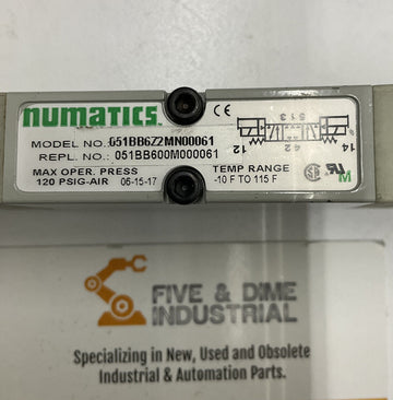 Numatics 651BB6Z2MN00061 Solenoid Pneumatic Valve 120PSIG-Air - 0