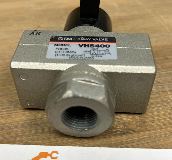 SMC VHS400 3-Way Valve 3/8 NPT 145 Psi Max