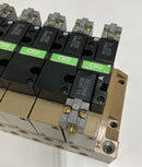 CKD M4L280-06-6-510000 6-Bank 24VDC Solenoid Valve Manifold 4L219-6