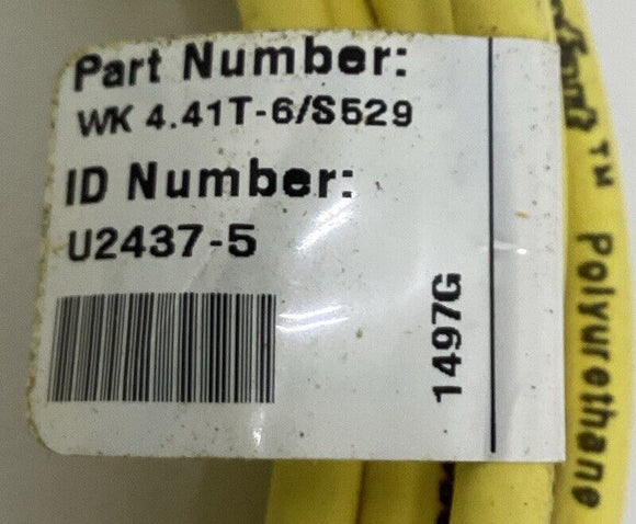 Turck WK4.41T-6/S529 Cable M12, 90 Deg. Female Single End 6M
