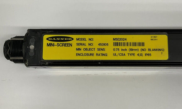 Banner MSE2024 Mini-Screen Emitter Safety Light Curtain