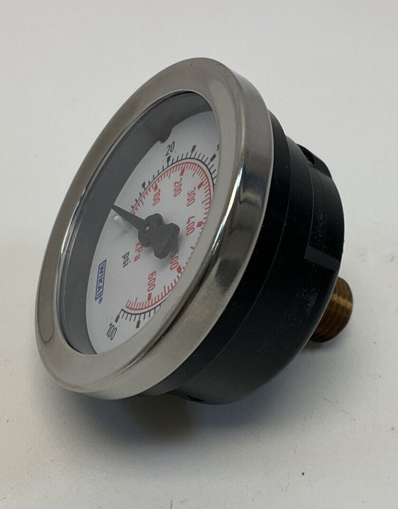 Wika 4231465  111.16P 2"  1/4 NPT Gauge 100 PSI, Center Back Mount