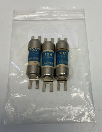 Lindner 8401-010 10-Amp Fuse Lot of 3  415V 80kA - 0