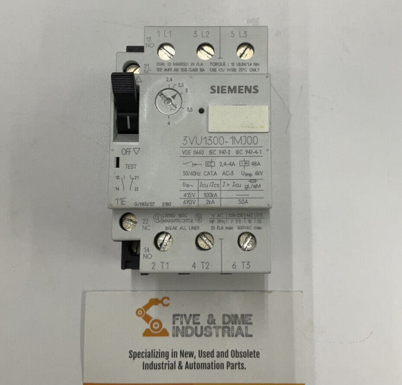 Siemens 3VU1300-1MJ00 Circuit Breaker 2.4-4A